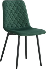 Scaun DAMIA TIP 2, verde smarald/negru, stofa catifelata/metal, 45x58x