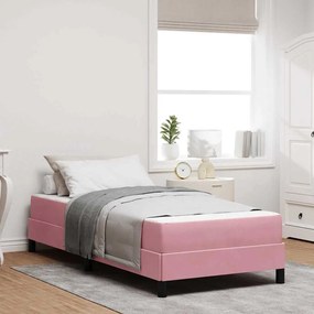 vidaXL Pat boxspring cu saltea cu saltea Roz 80 x 200 cm Catifea