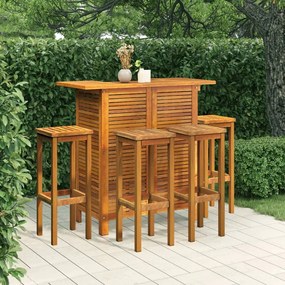 3115997 vidaXL Set mobilier de bar de grădină, 5 piese, lemn masiv de acacia