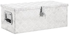 vidaXL Cutie de depozitare, argintiu, 70x31x27 cm, aluminiu