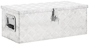 vidaXL Cutie de depozitare, argintiu, 70x31x27 cm, aluminiu