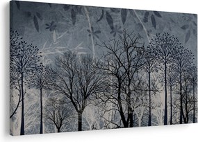 Tablou - Siluetă copac și frunze (90x60 cm)