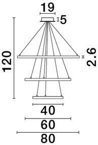 Lustra LED dimabila design circular EMPATIA D-80cm
