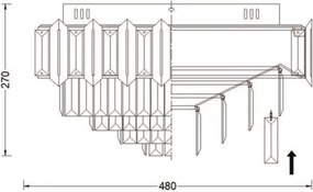 Brilagi - Plafonieră SPECTRA 5xE14/40W/230V diam. 48 cm neagră