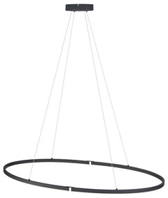 Lampă suspendată de design neagră ovală 120cm incl. LED cu 3 trepte de intensitate luminoasă - Ovallo