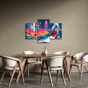 Tablou - Prinț și prințesa cu dragon (90x60 cm)