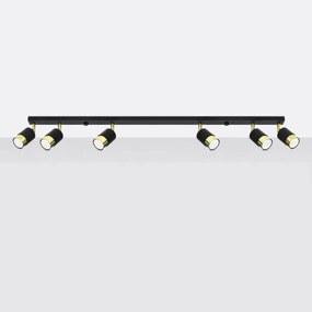 Spot NERO 6xGU10/40W/230V negru/auriu Sollux SL.1073