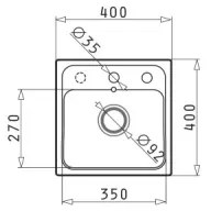 Chiuvetă de bucătărie Pyramis 70168201 CAMEA MINI 40x40 cm granit/negru