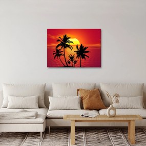 Tablou - Silueta insulei cu palmieri (70x50 cm)
