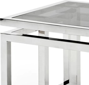 Masuta Living LUX design modern cu blat din sticla fumurie Table Palmer 108983 HZ