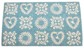 Covoraș de intrare din fibre de nucă de cocos 43x73 cm Blue Friendship – Rex London