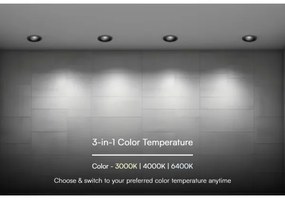 LED plafonieră 24W/230V, 13,5 cm, negru, 3000/4000/6400K