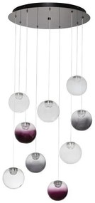 Lustra cu 9 pendule LED din sticla colorata SILENZIO