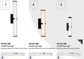 Aplica LED de perete / oglinda baie IP44 Clamp negru