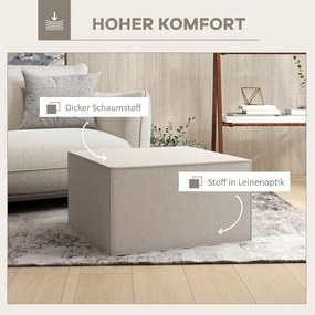 HOMCOM Taburet pentru Picioare 2 în 1 cu Hușă Detașabilă, Suport pentru Picioare, 75x75x41 cm, Bej | Aosom Romania