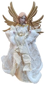 Varf de brad Golden White Angel 46 cm