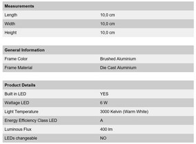 Aplica LED de exterior design modern ambiental IP54 Cube aluminiu