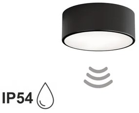 Plafonieră pentru baie CLEO cu senzor, 1xE27/24W/230V, diametru 20 cm, IP54, neagră