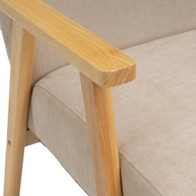 Fotoliu bej cu tapițerie din chenille Vintage – Casa Selección