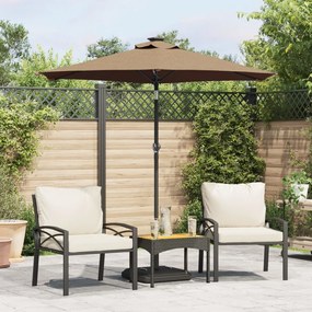 vidaXL Umbrelă soare de grădină stâlp din oțel, taupe, 225x225x212 cm