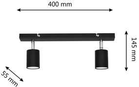 Spot LED TUNE 2xGU10/4,8W/230V negru