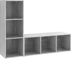 vidaXL Dulapuri TV, 2 buc gri beton, 107x35x37 cm, lemn prelucrat