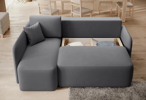 OFERTA Set canapea de colț gri închis HADSON colț dreapta calitate II