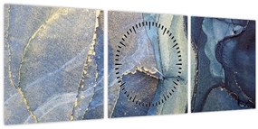 Tablou - Abstracție cu cerneală cu alcool (cu ceas) (90x30 cm)