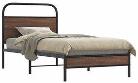 vidaXL Cadru de pat fără saltea stejar maro 90x200 cm Lemn prelucrat