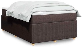 vidaXL Pat box spring cu saltea, maro închis, 120x190 cm, textil