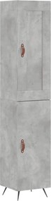 vidaXL Dulap înalt, gri beton, 34,5x34x180 cm, lemn prelucrat