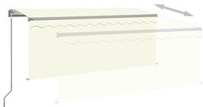 Copertina retractabila manual cu stor, crem, 3x2,5 m Crem, 3 x 2.5 m