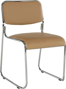 Scaun conferinta BULUT, maro/crom, piele ecologica/metal, 50x56x76 cm