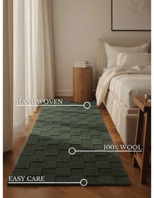 Covor tip traversă verde închis țesut manual din lână 80x200 cm Scala – Villeroy&amp;Boch