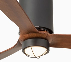 Lustra cu Ventilator si telecomanda MINI TUBE M LED negru mat/maro