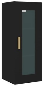 812448 vidaXL Dulap de perete suspendat, negru, 34,5x34x90 cm
