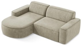 Colțar bej cu tapițerie din chenille (cu colț pe partea stângă/cu șezlong) Omao – Makamii