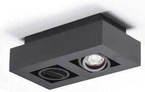 Spot aplicat directionabil de tavan/plafon NIKEA 2 GU10 negru