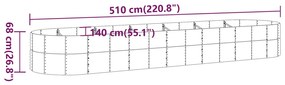 Jardiniera gradina gri 510x140x68 cm otel vopsit electrostatic 1, Gri, 510 x 140 x 68 cm