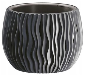 Ghiveci decorativ de flori, rotund, antracit, 1.4 L, 18x13.6 cm Sandy Bowl