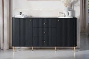 Comoda cu sertare Versper 160 cm - negru / aurii Picioare