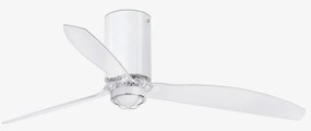 Lustra cu Ventilator si telecomanda MINI TUBE M LED alb/transparent