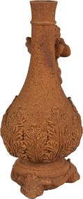 Suport lumanare, maro, din polirasina, H23 cm, Angel