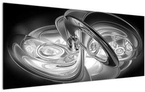Tablou cu abstracțiune modernă în gri (120x50 cm)