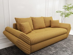 Canapea extensibilă dumonde cu ladă de depozitare si sezut confortabil din spuma high-density, Loana Ambience Mustar 250x100 cm