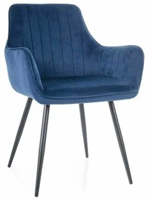 Scaun de bucătărie Viona Velvet, albastru