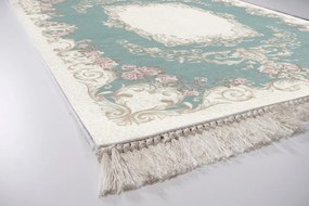 Set 3 Covoare Living / Dormitor, 7716MN, Poliester, Crem / Verde