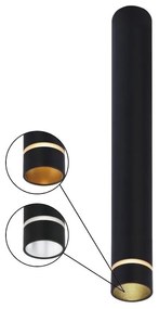 Spot aplicat tavan SPLIT negru L-30,2cm