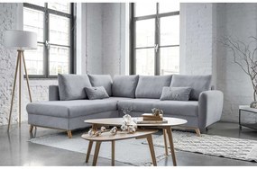 Colțar extensibil cu șezlong pe partea stângă Miuform Scandic Lagom L, gri deschis