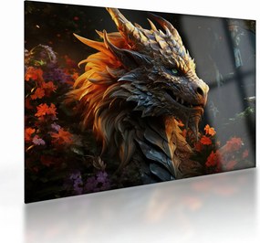 Tablou pe sticlă - Dragon (70x50 cm)
